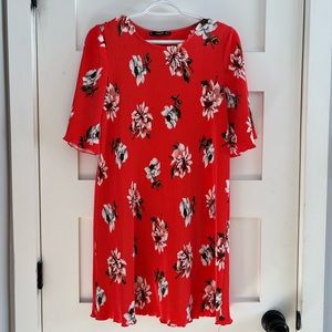 Mango floral pleated mini dress size XS